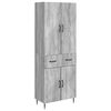 vidaXL Cabinet Set 2 pcs Grey Sonoma 66 x 34.5 x 89.5 cm