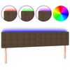vidaXL LED Headboard Dark Brown 160x5x78/88 cm Fabric