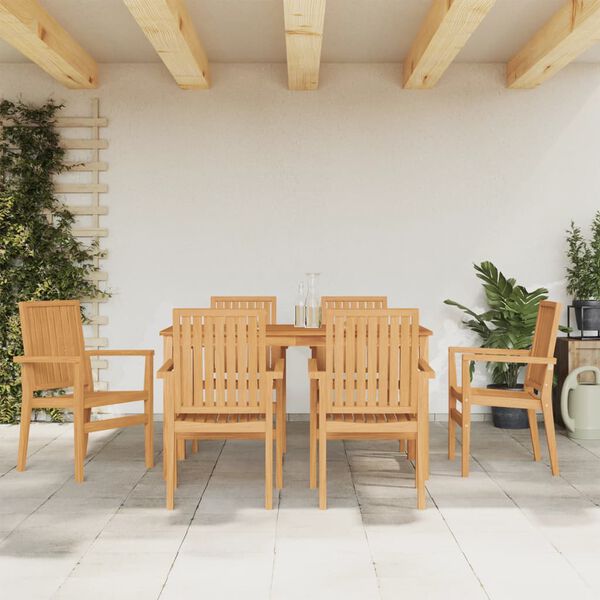 vidaXL 7 Piece Garden Dining Set Solid Wood Teak