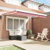 vidaXL Retractable Awning Red and White 350 x 250 cm Fabric and Metal