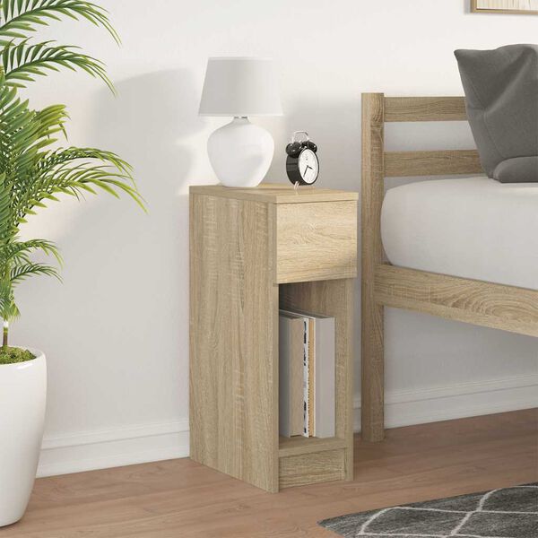 vidaXL Bedside Cabinet with Drawer Sonoma Oak 20x36x60 cm