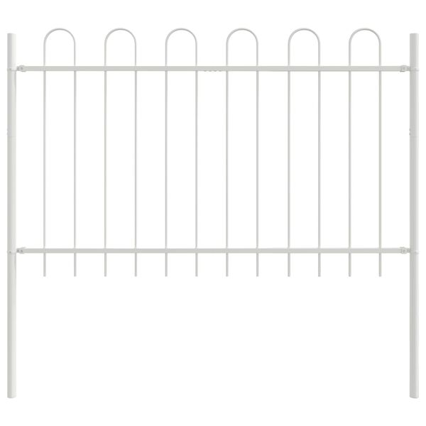 vidaXL Garden Fence 9 pcs White 15.3 x 1 m Powder-coated Steel