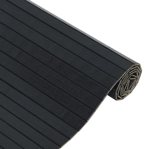vidaXL Rug Rectangular Black 100x200 cm Bamboo