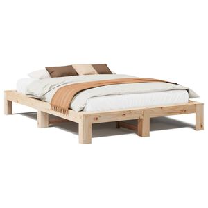 vidaXL Bed Frame without Mattress 150x200 cm King Size Solid Wood Pine