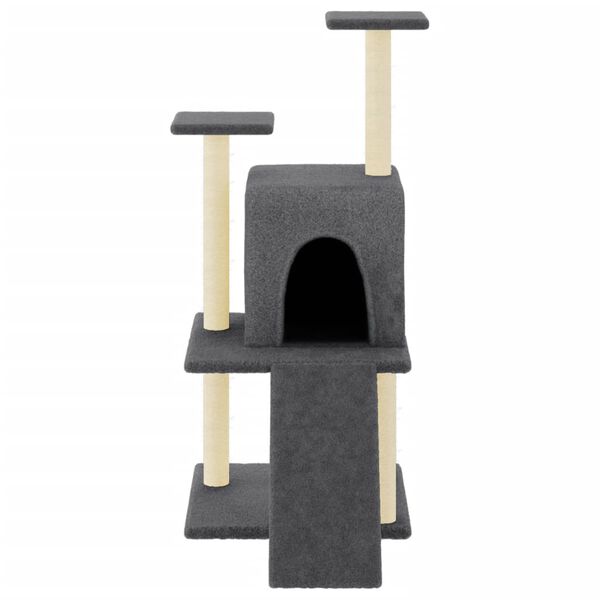 vidaXL Cat Tree with Sisal Scratching Posts Dark Grey 110 cm
