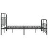 vidaXL Metal Bed Frame without Mattress with Footboard Black 140x190cm