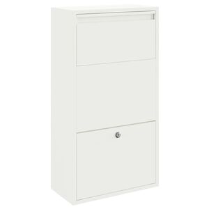 vidaXL Parcel Drop Box with Storage White 44 x 22 x 82 cm Steel