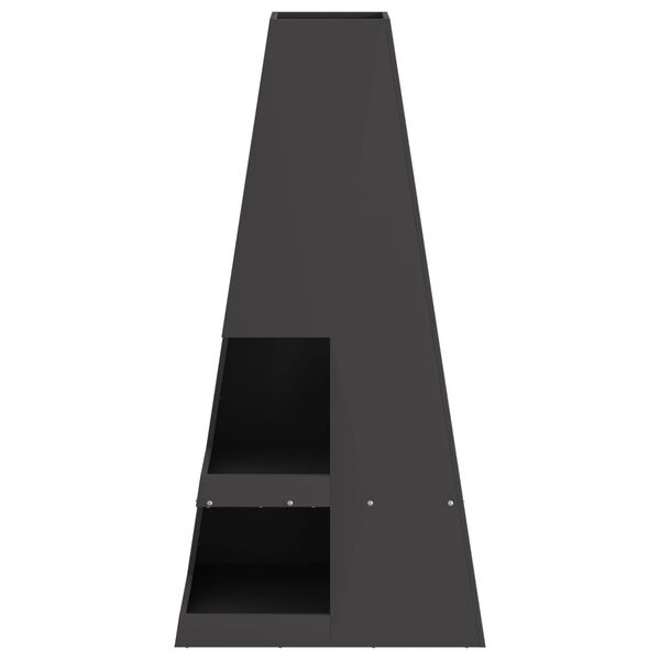 vidaXL Fire Pit Black 50 x 50 x 100 cm Steel