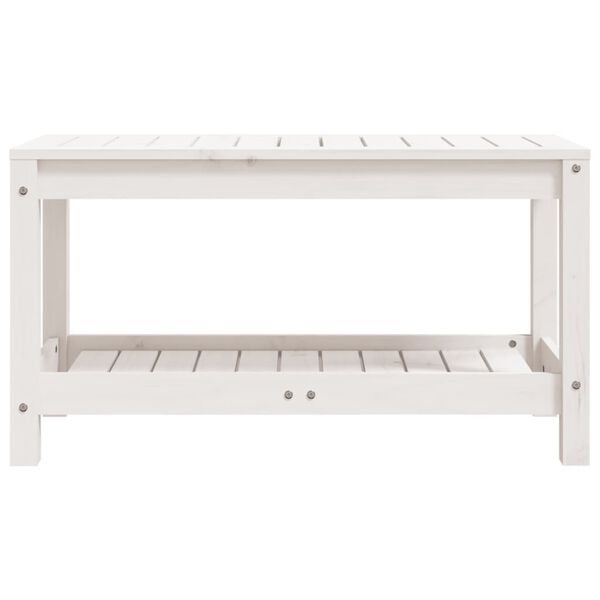 vidaXL Garden Bench White 82.5x35x45 cm Solid Wood Pine
