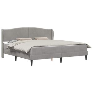 vidaXL Bed Frame with Headboard Light Grey 180 x 200 cm Velvet