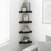 vidaXL Floating Corner Shelves 4 pcs High Gloss Black 25x25x3.8 cm MDF