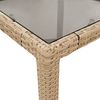 vidaXL Garden Table with Glass Top Beige 150x90x75 cm Poly Rattan