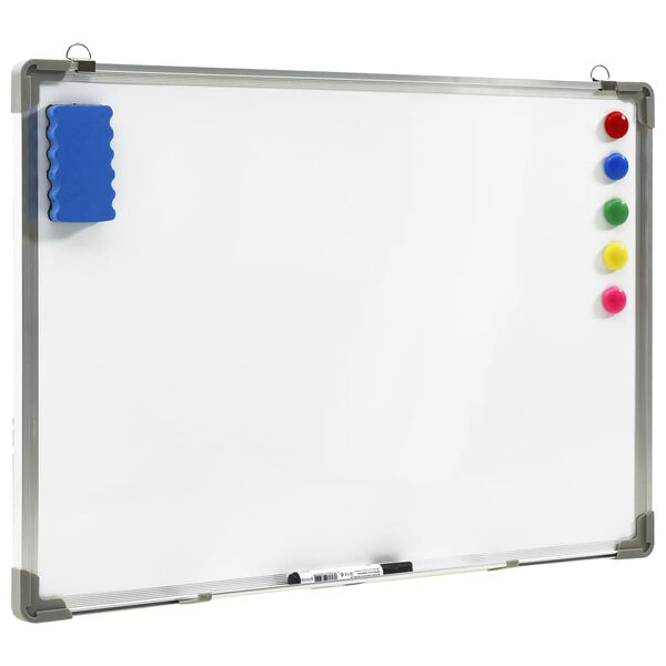 vidaXL Magnetic Dry-erase Whiteboard White 70x50 cm Steel