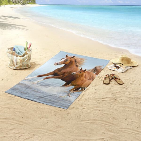 Good Morning Beach Towel FREE 75x150 cm Brown and Blue