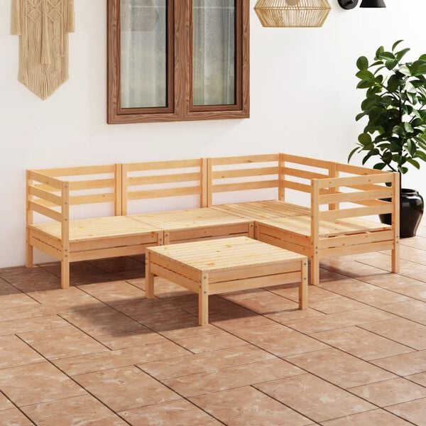 vidaXL 5 Piece Garden Lounge Set Solid Pinewood