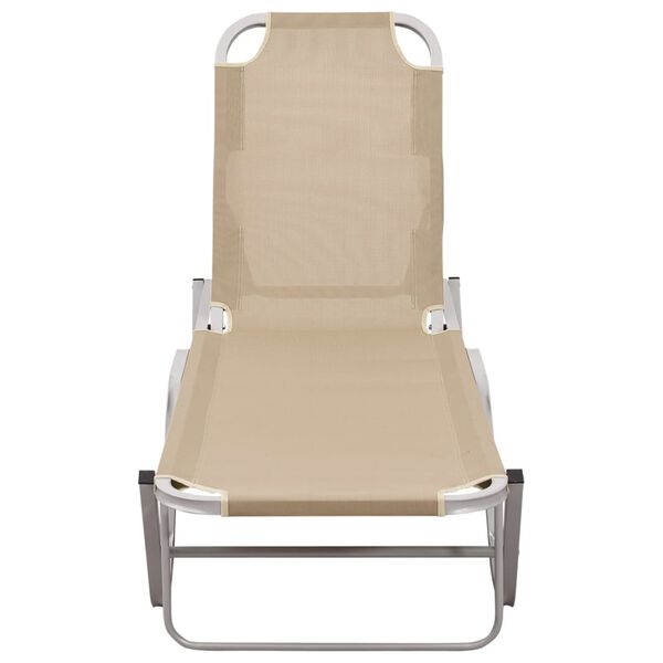 vidaXL Sun Lounger Aluminium and Textilene Cream