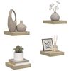 vidaXL Floating Wall Shelves 4 pcs Oak 23x23.5x3.8 cm MDF