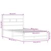 vidaXL Metal Bed Frame without Mattress Sonoma Oak 90x190 cm Single