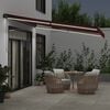 vidaXL Manual Retractable Awning with LEDs Burgundy 400x300 cm