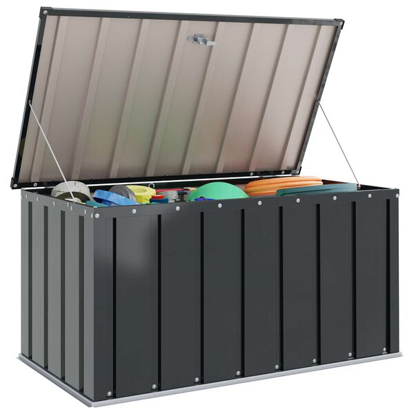 vidaXL Garden Storage Box Black 101 x 56.5 x 50 cm Steel