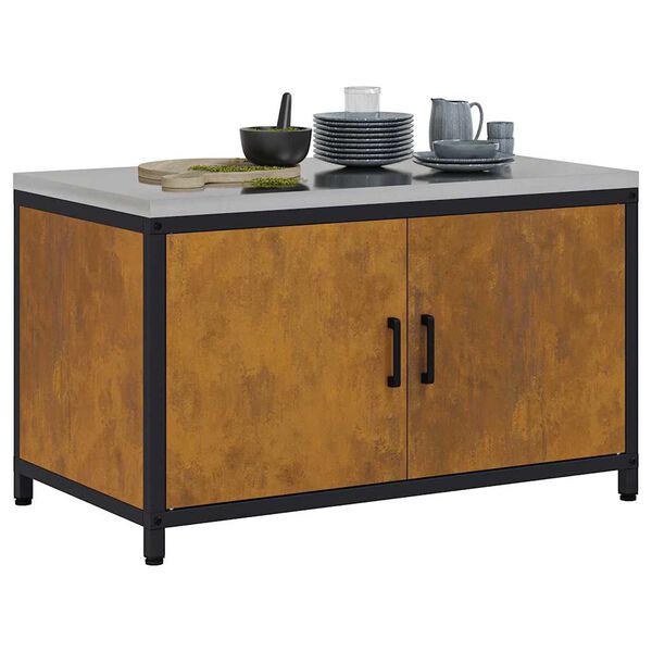 vidaXL Kitchen Storage with Shelf Rusty 90 x 50 x 53 cm Steel
