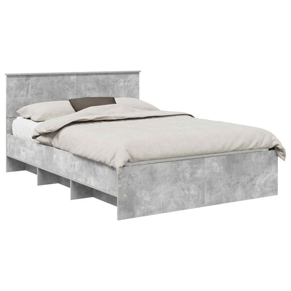 vidaXL Bed Frame Concrete Grey 140 x 200 cm Engineered Wood