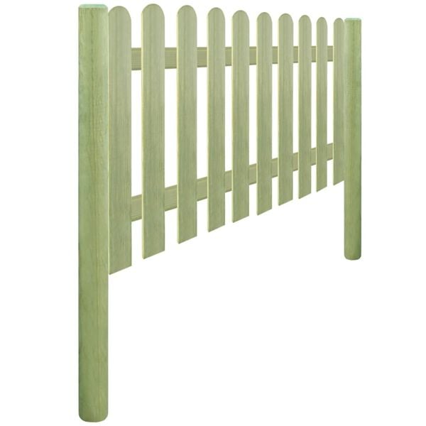 vidaXL Picket Fence Impregnated Pinewood 5.1 m 100 cm 6/9cm