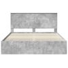 vidaXL Bed Frame with Drawer Concrete Grey 160 x 200 cm Engineer Wood