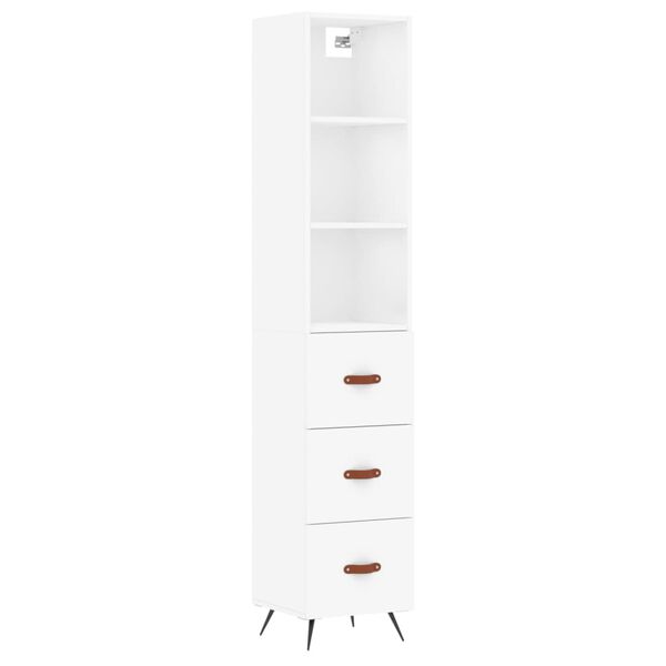 vidaXL Highboard White 34.5x34x180 cm Engineered Wood