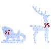 vidaXL Reindeer Pull Sleigh Blue 70 x 26 x 129 cm Acrylic