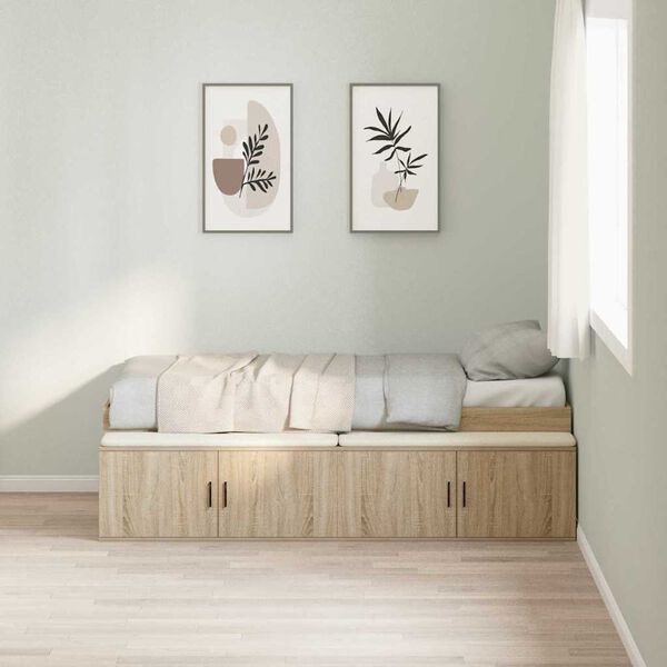 vidaXL Bed Frame with Drawer Sonoma Oak 70 x 190 cm Engineered Wood