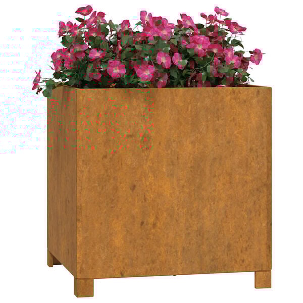 vidaXL Planters with Legs 2 pcs Rusty 50x50x50 cm Corten Steel