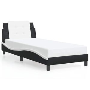 vidaXL Bed Frame without Mattress "Zadar" Black and White 80x200 cm Faux Leather