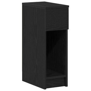 vidaXL Bedside Cabinet with Drawer Black Oak 20x36x60 cm