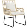 vidaXL Garden Dining Set 3 pcs Brown and Cream Poly Rattan