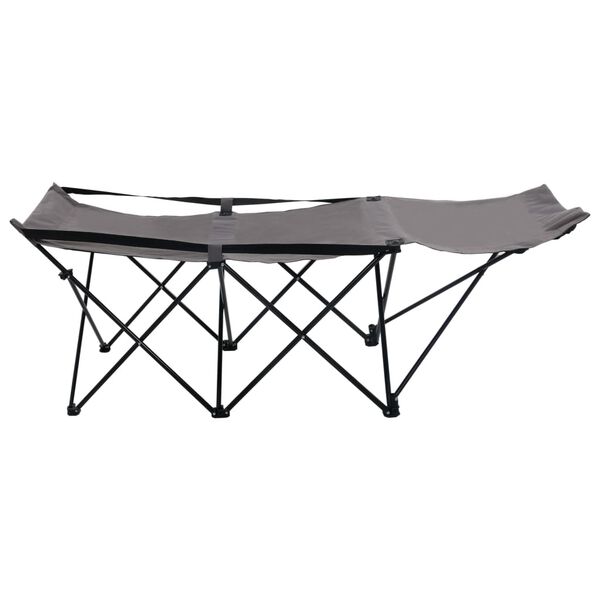 vidaXL Folding Sun Lounger Grey Steel