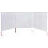 vidaXL 3-panel Wind Screen Fabric 400x160 cm Sand White