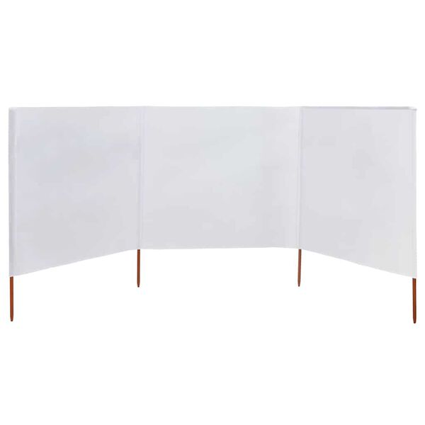 vidaXL 3-panel Wind Screen Fabric 400x160 cm Sand White