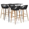 vidaXL 5 Piece Bar Set Black