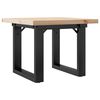 vidaXL Coffee Table O-Frame 50x50x35.5 cm Solid Wood Pine and Steel