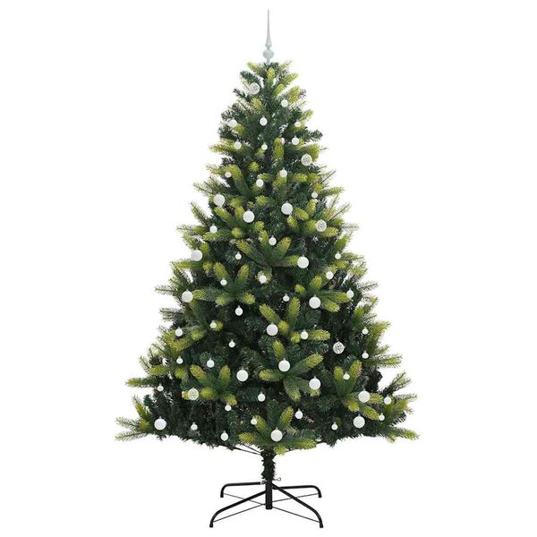 vidaXL Artificial Hinged Christmas Tree 300 LEDs Green 240 cm