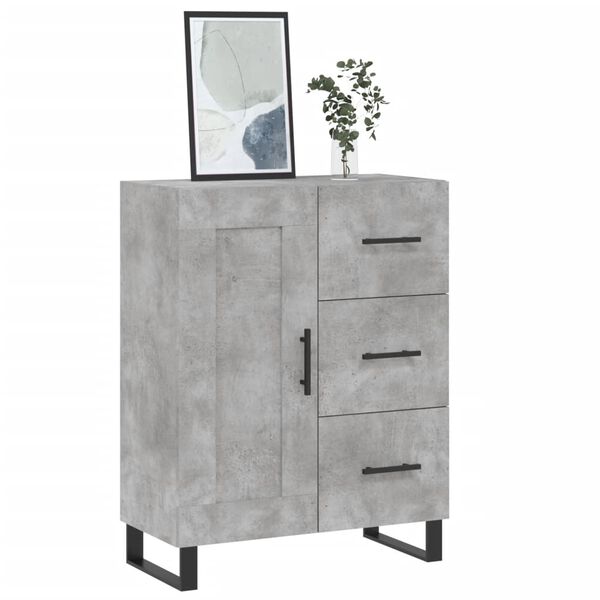 vidaXL Sideboard Concrete Grey 69.5x34x90 cm Engineered Wood