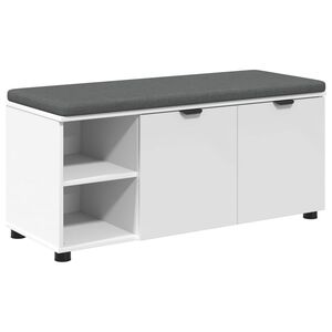 vidaXL Hall Bench White 100 x 38 x 46 cm Engineered Wood and Fabric