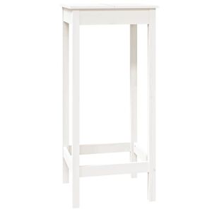 vidaXL Bar Table White 50x50x110 cm Solid Wood Pine