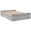 vidaXL Bed Frame with Drawers without Mattress Grey Sonoma 120x190 cm Small Double