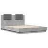vidaXL Bed Frame with LED without Mattress Concrete Grey 140x200 cm