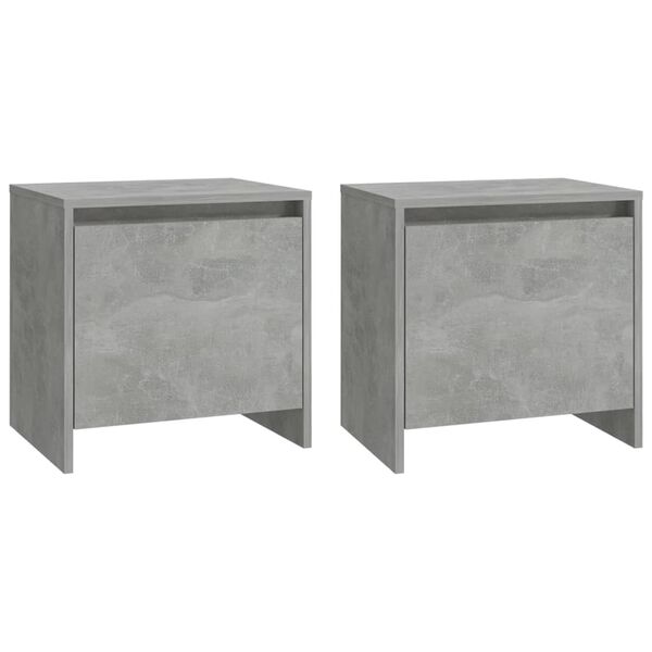 vidaXL Bedside Cabinets 2 pcs Concrete Grey 45x34x44.5 cm Engineered Wood