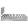 vidaXL Bed Frame with Drawer Grey Sonoma 200 x 200 cm Engineered Wood