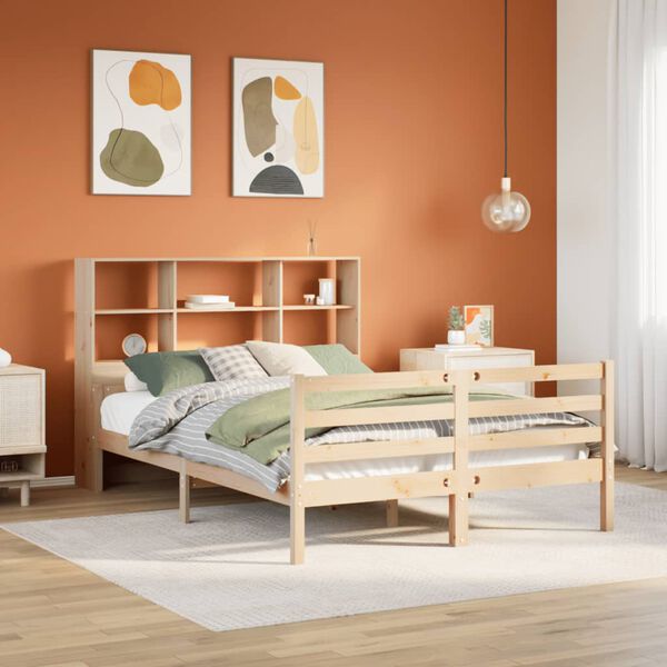 vidaXL Bookcase Bed without Mattress 140x200 cm Solid Wood Pine