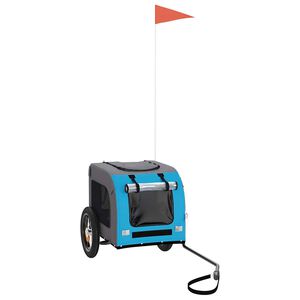 vidaXL Pet Bike Trailer Blue and Grey Oxford Fabric and Iron